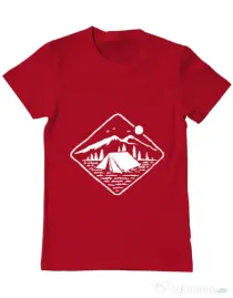 Tricou ADLER barbat Camp Mode ON Rosu