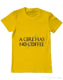 Tricou ADLER barbat No coffee Galben