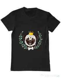Tricou ADLER barbat King Of Pug Negru