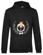 Hoodie barbat cu gluga King Of Pug Negru