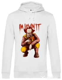 Hoodie barbat cu gluga I'm Lovin IT Alb
