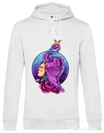 Hoodie barbat cu gluga Queen Alb
