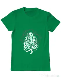 Tricou ADLER barbat Let's find beautiful place to get lost Verde mediu