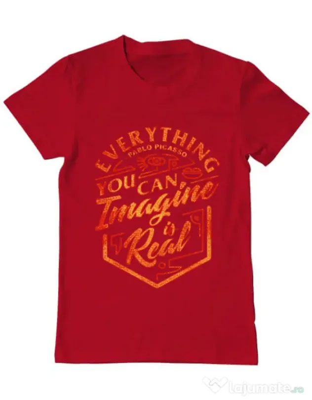 Tricou ADLER barbat Everything You Can Imagine is Real Rosu