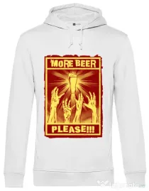 Hoodie barbat cu gluga Thirsty zombies Alb