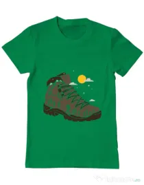 Tricou ADLER barbat Adventure Boot Verde mediu