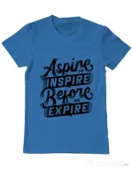 Tricou ADLER barbat Aspire To Inspire Before We Expire Albastru azuriu
