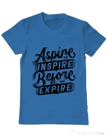 Tricou ADLER barbat Aspire To Inspire Before We Expire Albastru azuriu