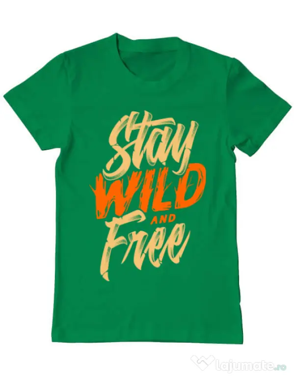 Tricou ADLER barbat Stay Wild and Free Verde mediu