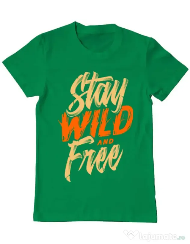 Tricou ADLER barbat Stay Wild and Free Verde mediu