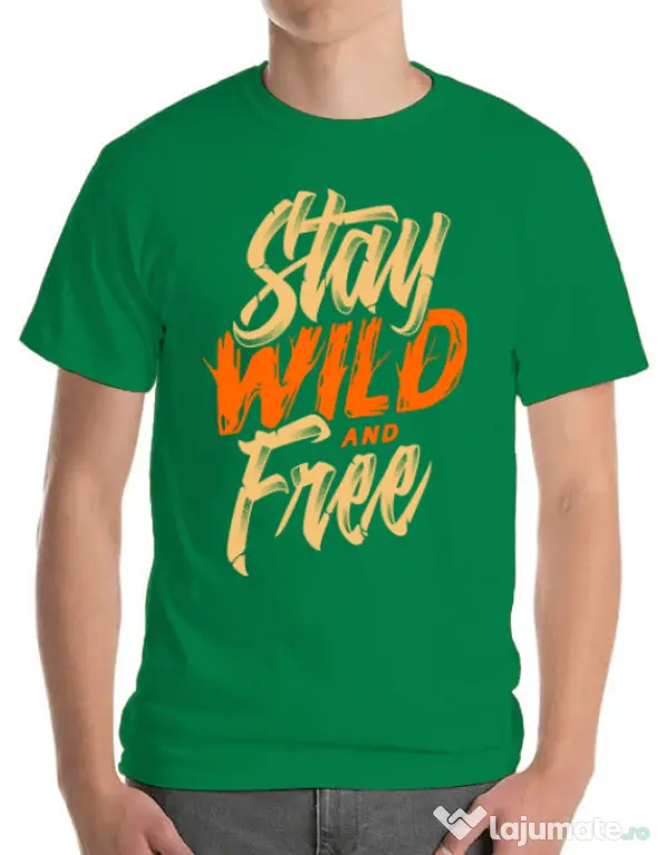 Tricou ADLER barbat Stay Wild and Free Verde mediu