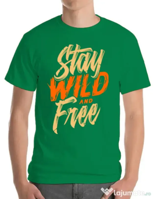 Tricou ADLER barbat Stay Wild and Free Verde mediu