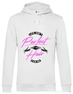 Hoodie barbat cu gluga Life isnt perfect Alb
