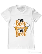 Tricou ADLER barbat Two beer Alb