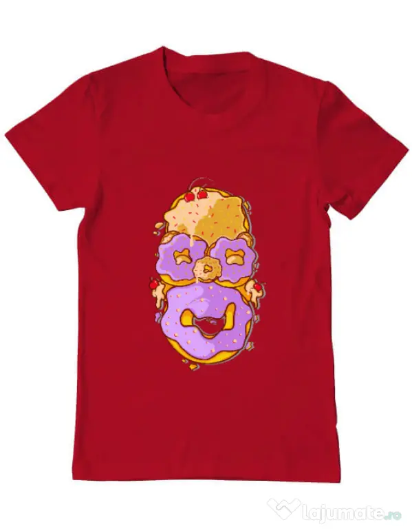 Tricou ADLER barbat Homer Donut Rosu