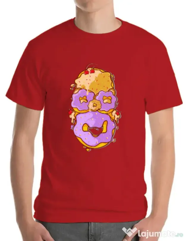 Tricou ADLER barbat Homer Donut Rosu