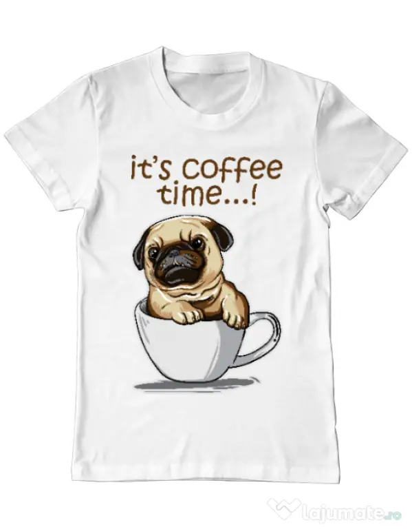 Tricou ADLER barbat Its Coffee Time Alb