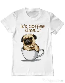 Tricou ADLER barbat Its Coffee Time Alb