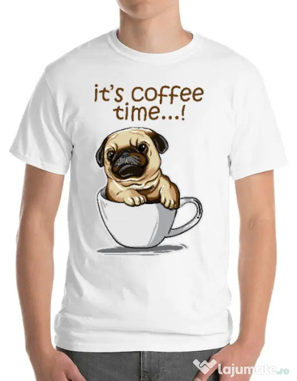 Tricou ADLER barbat Its Coffee Time Alb