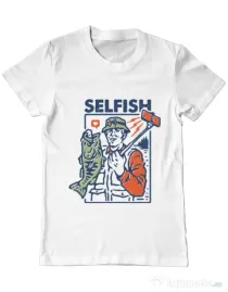 Tricou ADLER barbat SELFISH Alb