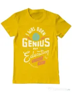 Tricou ADLER barbat Born Genius Galben