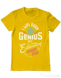 Tricou ADLER barbat Born Genius Galben