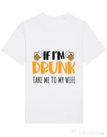 Tricou STANLEY STELLA barbat Take me to my wife Alb