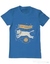 Tricou ADLER barbat Stay Furrious Albastru azuriu