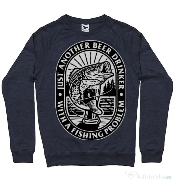 Bluza ADLER barbat Fishing problem Denim inchis