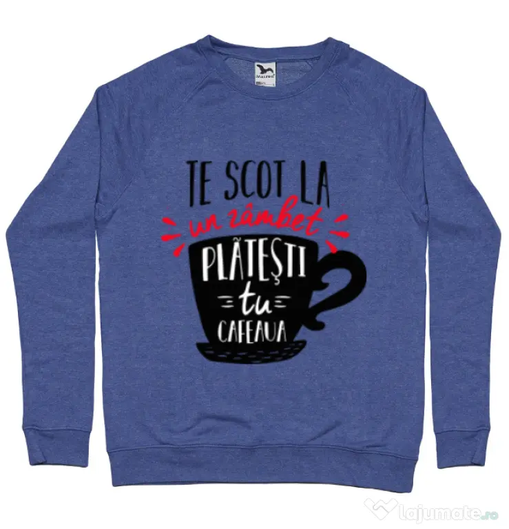 Bluza ADLER barbat Te scot la un zambet Albastru melanj