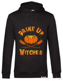 Hoodie barbat cu gluga Drink up witches Negru