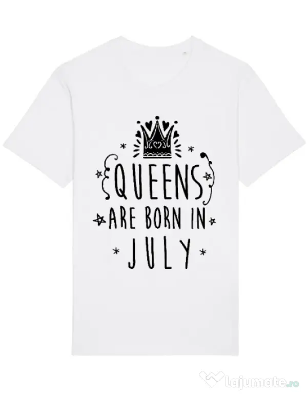 Tricou STANLEY STELLA barbat Queens are born in July Alb