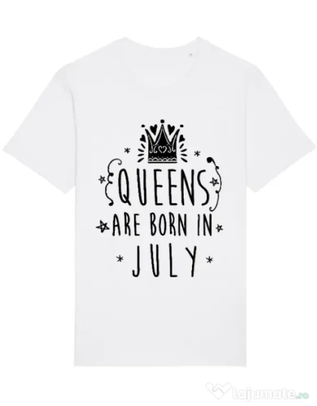 Tricou STANLEY STELLA barbat Queens are born in July Alb