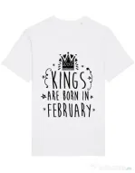 Tricou STANLEY STELLA barbat Kings are born in February Alb