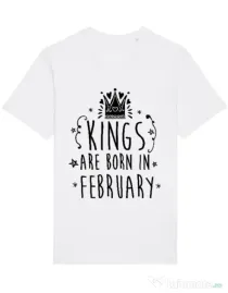Tricou STANLEY STELLA barbat Kings are born in February Alb