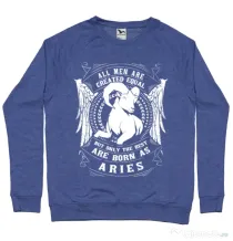 Bluza ADLER barbat The best men are born as Aries Albastru melanj