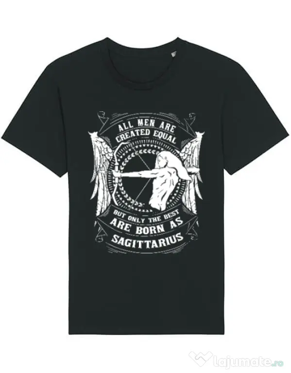 Tricou STANLEY STELLA barbat The best men are born as Sagittarius Negru
