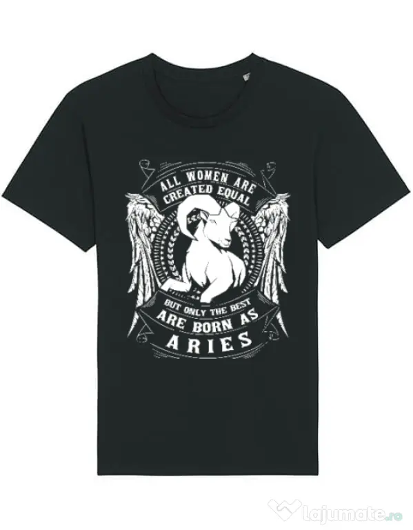 Tricou STANLEY STELLA barbat The best women are born as Aries Negru