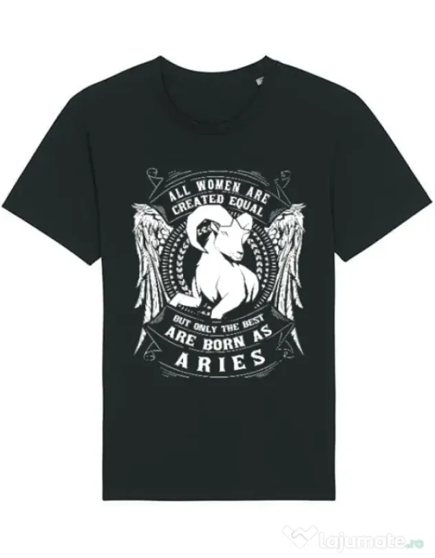 Tricou STANLEY STELLA barbat The best women are born as Aries Negru