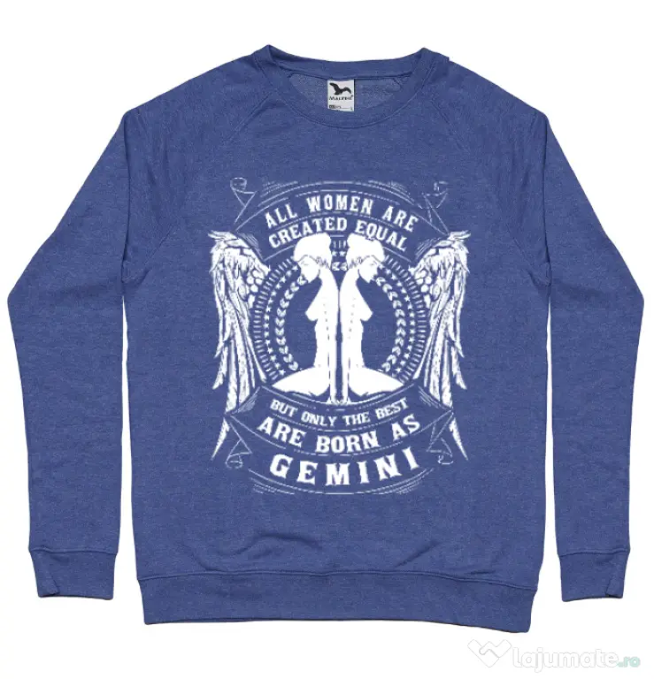 Bluza ADLER barbat The best women are born as Gemini Albastru melanj