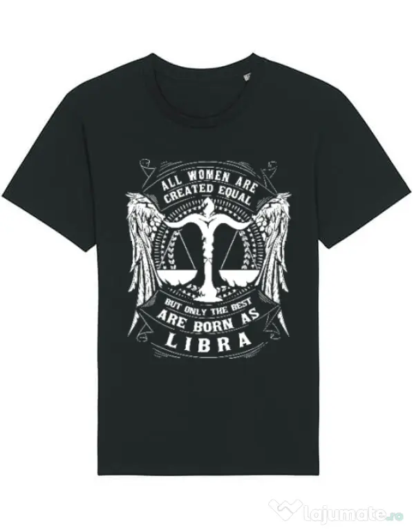 Tricou STANLEY STELLA barbat The best women are born as Libra Negru