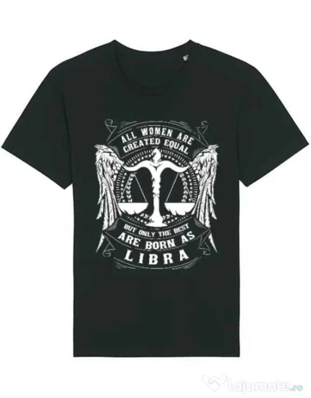 Tricou STANLEY STELLA barbat The best women are born as Libra Negru