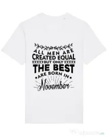 Tricou STANLEY STELLA barbat The best men are born in November Alb