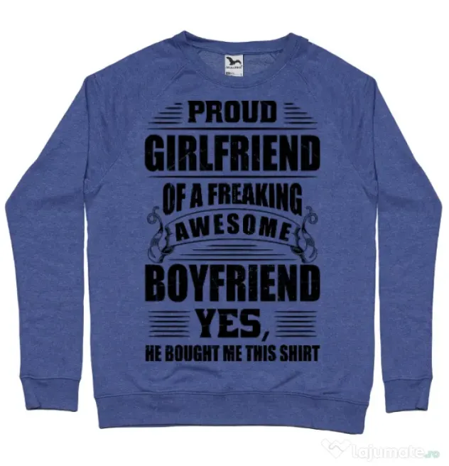 Bluza ADLER barbat Proud girlfriend Albastru melanj