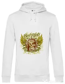 Hoodie barbat cu gluga Best pilots Alb