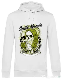 Hoodie barbat cu gluga Holy death Alb