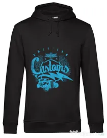 Hoodie barbat cu gluga American customs Negru