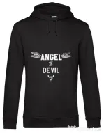 Hoodie barbat cu gluga Angel or devil Negru