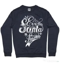 Bluza ADLER barbat Even santa smokes Denim inchis