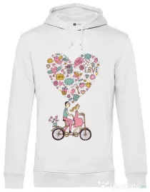 Hoodie barbat cu gluga Love trip Alb